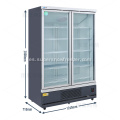 Gabinete de congelador de puerta de dos vidrios vertical